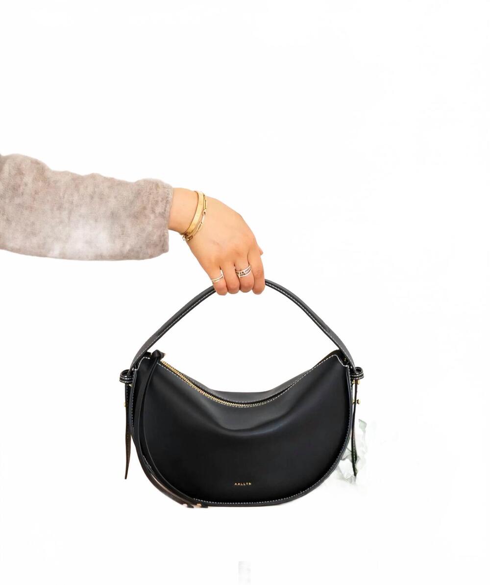 NEW AALLYN women's elara convertible leather bag in black